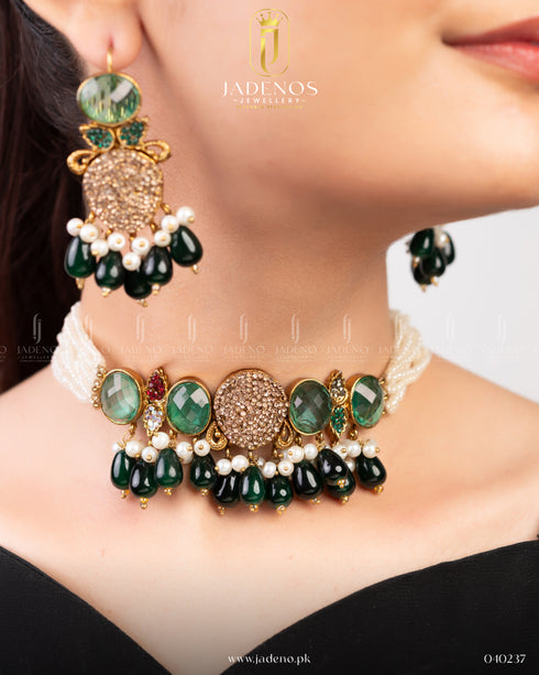 Designer's Crafted Jashan e Ishq Choker Set with Tika